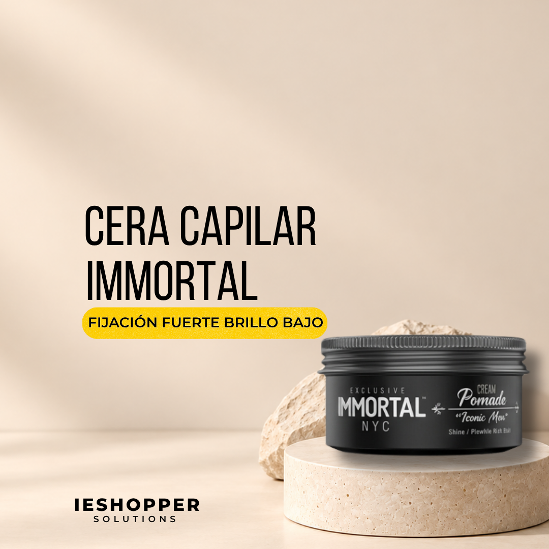 Cera Iconic Men Immortal | Fijación Fuerte y Brillo Bajo