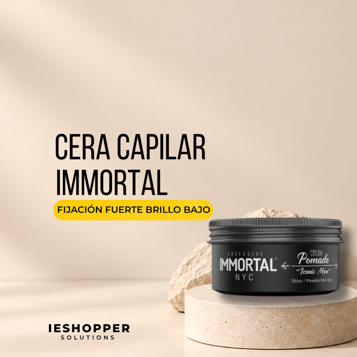 Cera Iconic Men Immortal | Fijación Fuerte y Brillo Bajo