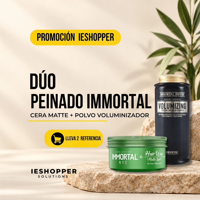 Dúo Peinado Immortal | Cera Matte + Polvo Voluminizador