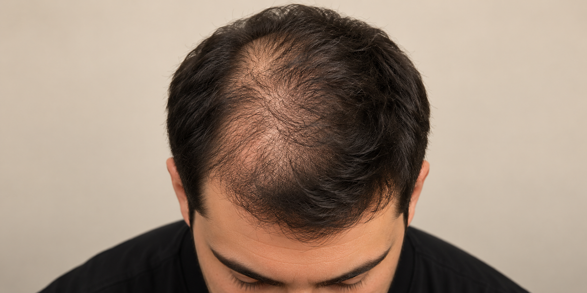 Cabello antes de aplicar cobertura capilar