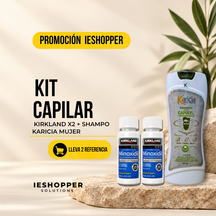 Kit Capilar Kirkland x2 + Champú Karicia hombre | 2 Meses