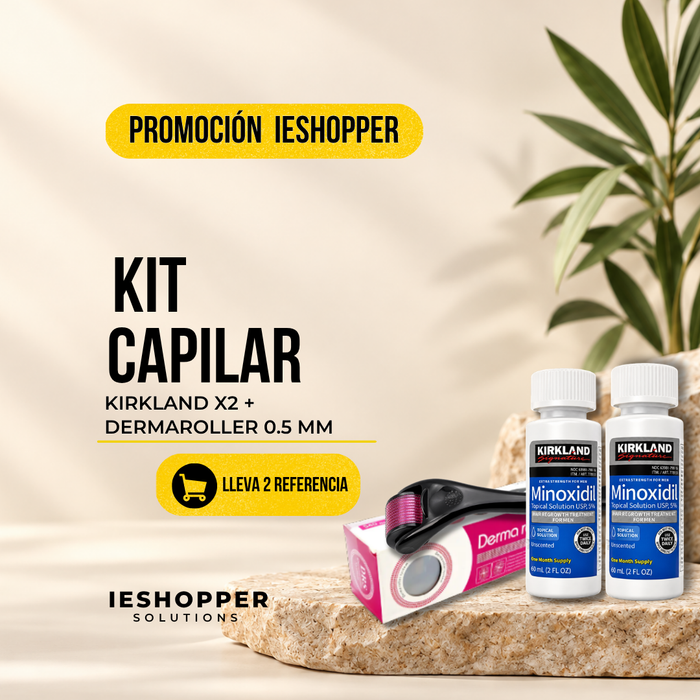 Kit Capilar Kirkland x2 + Dermaroller 0.5 mm | 2 Meses