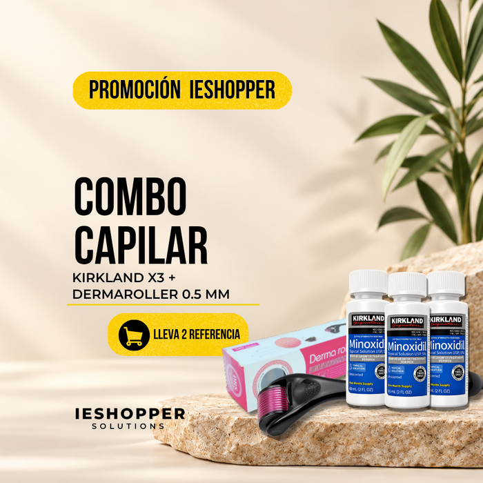Kit Capilar Kirkland x3 + Dermaroller 0.5 mm | 3 Meses