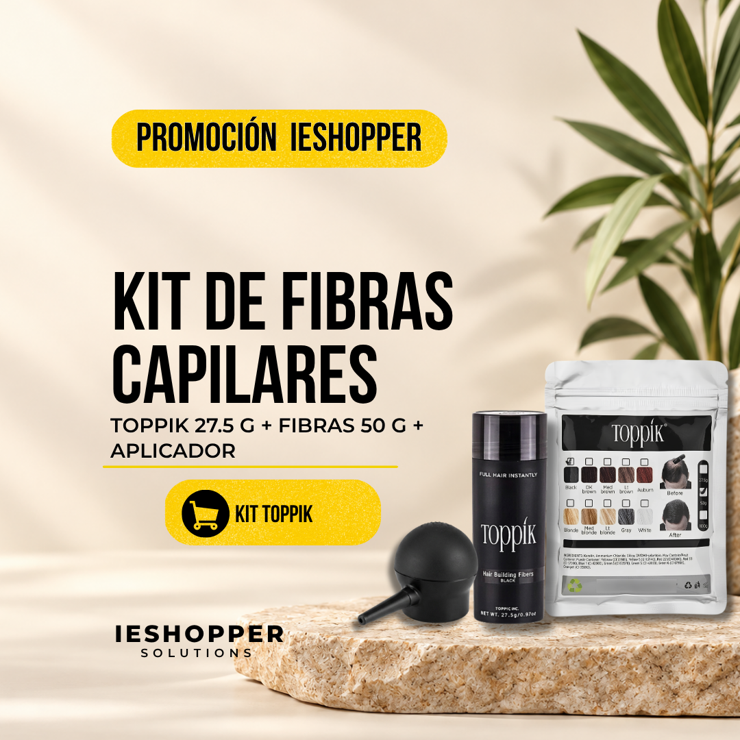Kit de Cobertura Toppik 27.5 g + Fibras 50 g + Aplicador