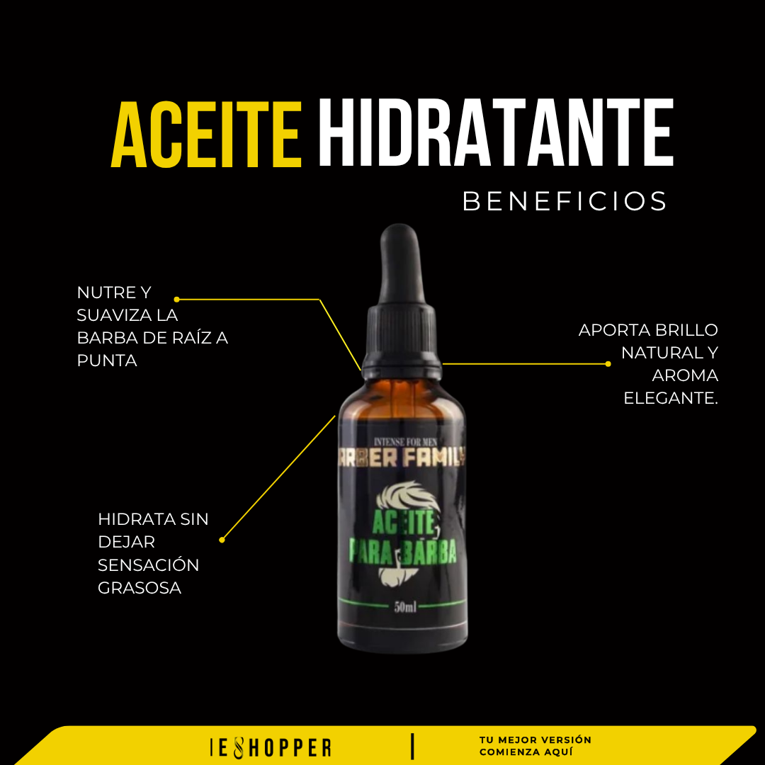 Aceite hidratante para barba | nutrición y suavidad