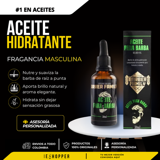 Aceite hidratante para barba | nutrición y suavidad