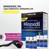Minoxidil Kirkland 5% Caja Completa x6 + Dermaroller Original | Crecimiento de Cabello Colombia