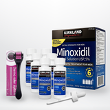 Minoxidil Kirkland 5% Caja Completa x6 + Dermaroller Original | Crecimiento de Cabello Colombia