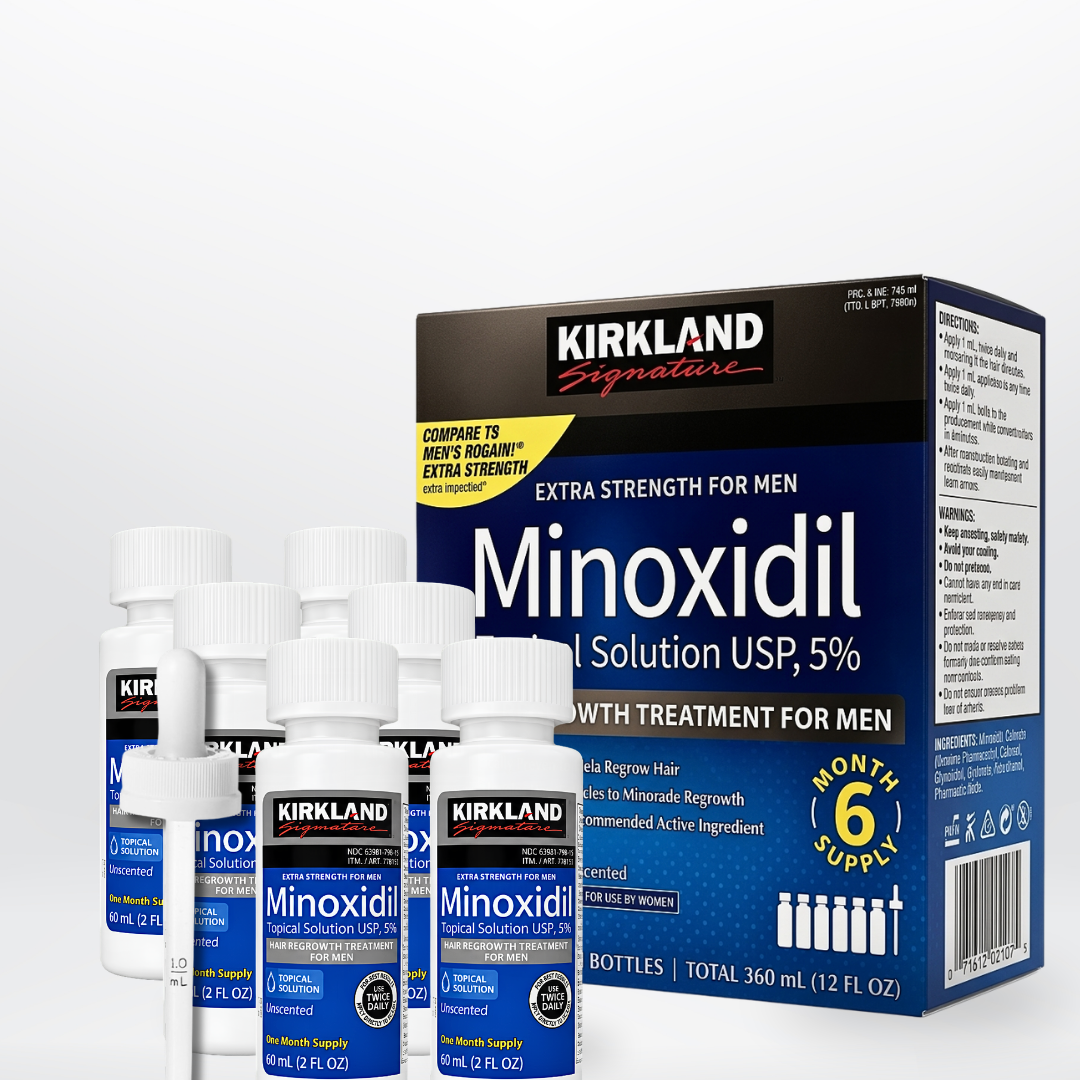 Minoxidil Kirkland 5% Caja Completa x6 Original | Tratamiento Capilar 6 Meses Colombia