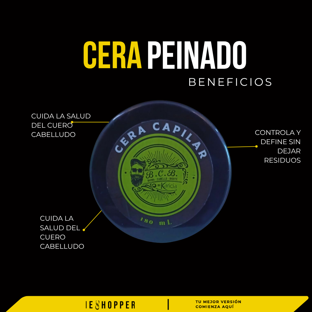 Cera Capilar Peinado con Fijación  |Control Caída y Libre de Sal