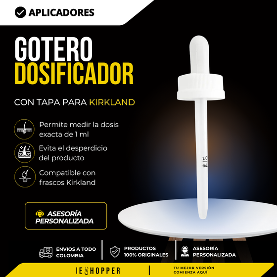 Gotero Original para Tónico Minoxidil Kirkland 5%– Repuesto Oficial