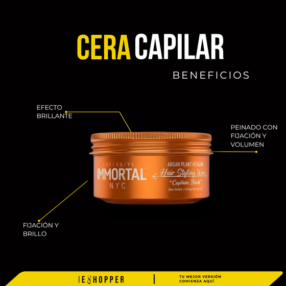 Cera Fijadora de Peinado- Captain Black Hair Wax Immortal