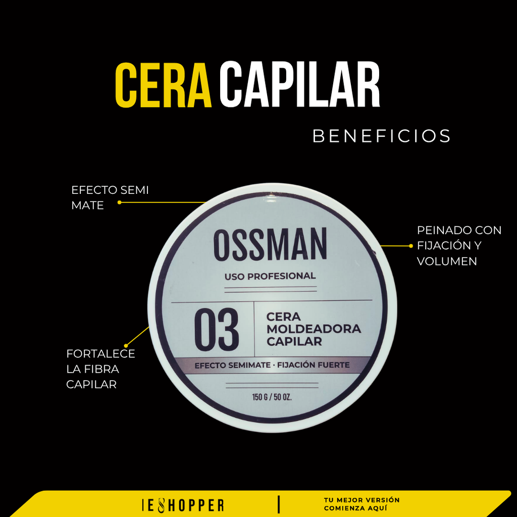 Cera Capilar Semi Mate Ossman | Fijación Flexible y Natural