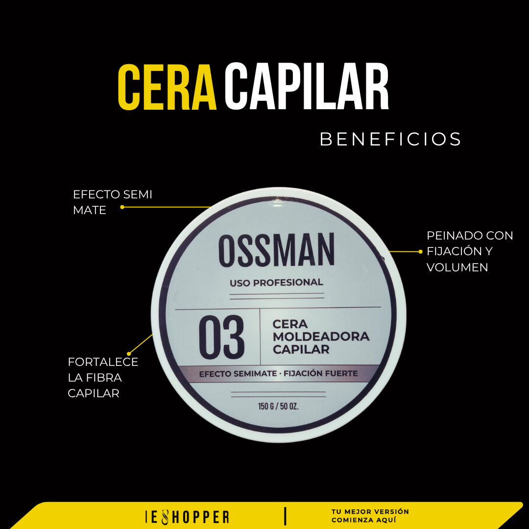 Cera Capilar Semi Mate Ossman | Fijación Flexible y Natural