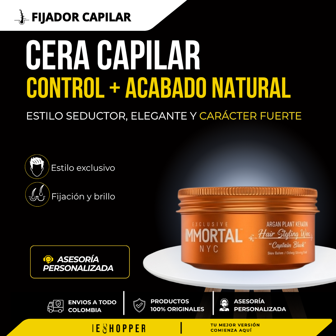 Cera Fijadora de Peinado- Captain Black Hair Wax Immortal