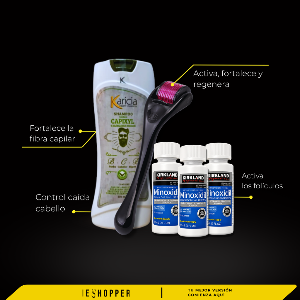 Combo Capilar Pro con Minoxidil Kirkland para Crecimiento