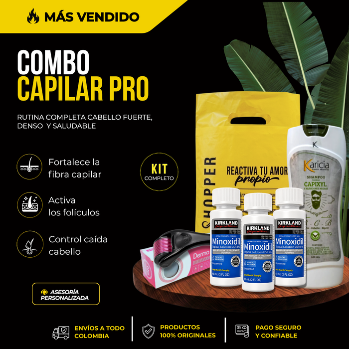 Combo Capilar Pro con Minoxidil Kirkland para Crecimiento