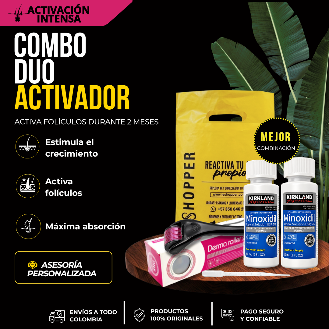 Combo Duo Activador con Minoxidil Original | Crecimiento Capilar Colombia