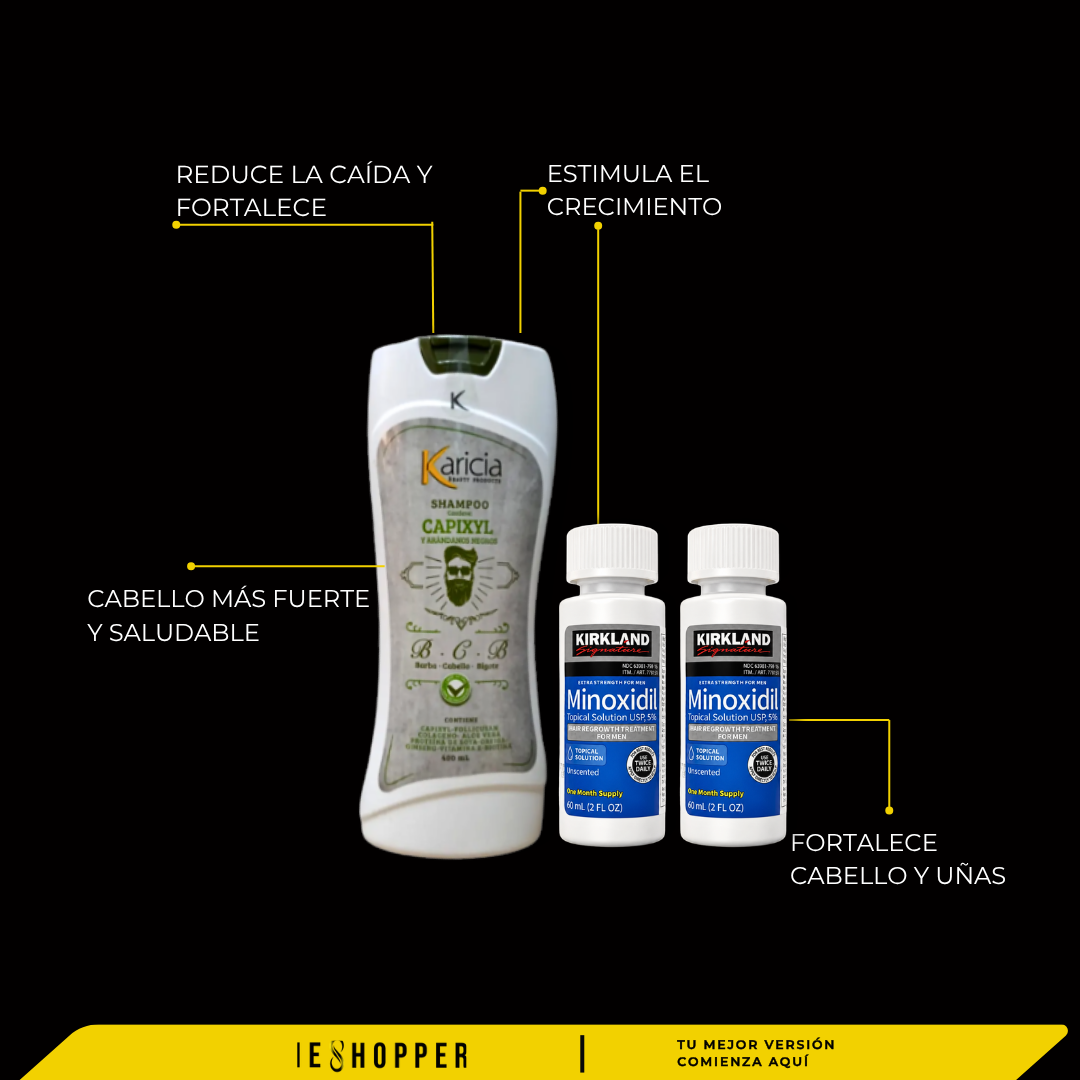 Combo Duo Capilar con Minoxidil Kirkland Original | Crecimiento Rápido