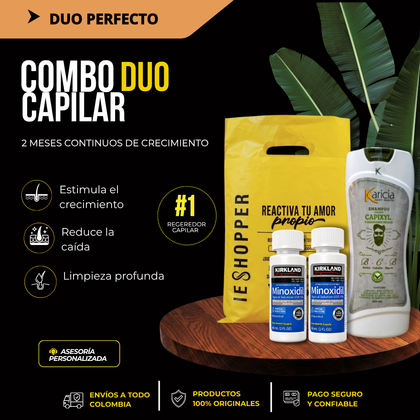 Combo Duo Capilar con Minoxidil Kirkland Original