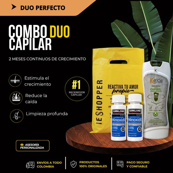 Combo Duo Capilar con Minoxidil Kirkland Original