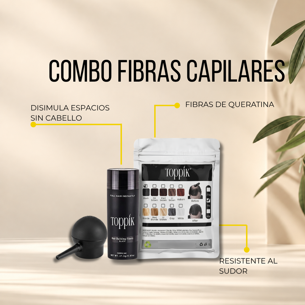 Kit Toppik 27.5 g + Fibras 50 g + Aplicador