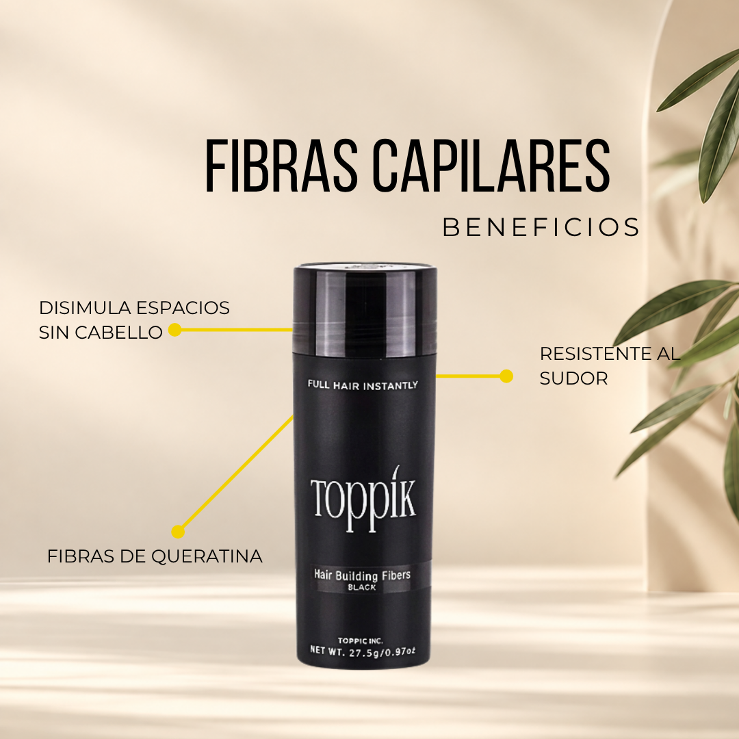 Microfibras Toppik Original 27.5 g | Negro y Castaño Oscuro