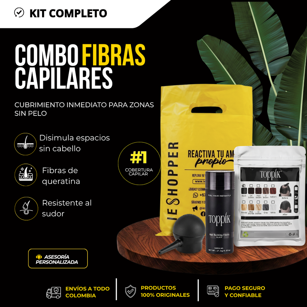 Kit Fibras Capilares Toppik Original con Aplicador