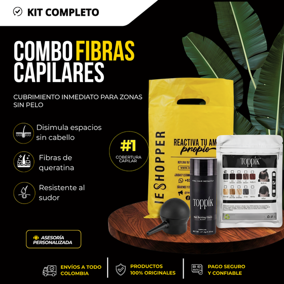 Kit Fibras Capilares Toppik Original con Aplicador