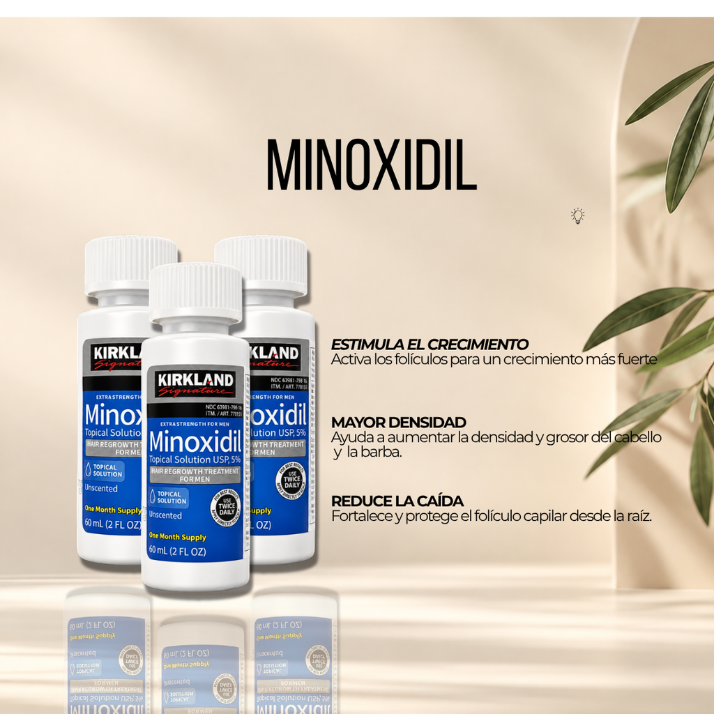 Kit Capilar Kirkland x3 + Biotina GNV + Shampoo Cosmos