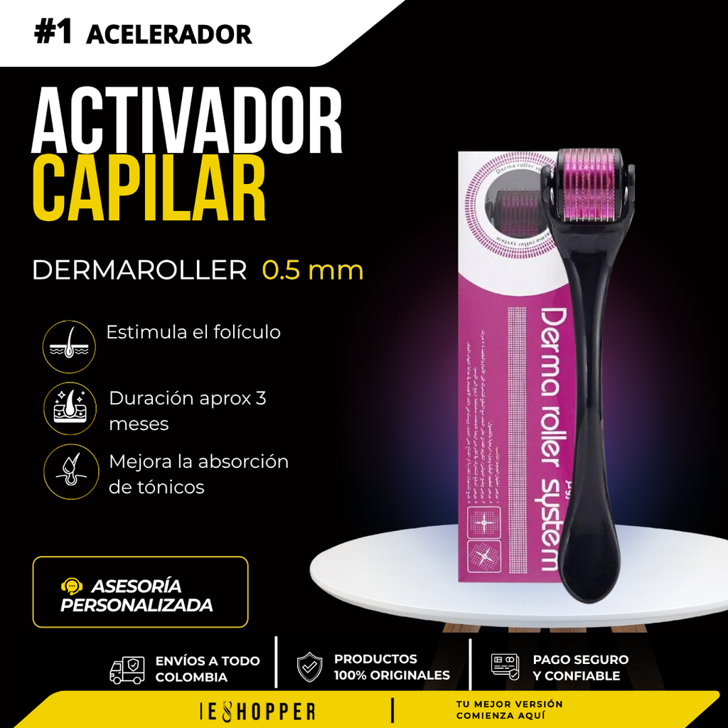 Dermaroller 0.5 mm para Barba, Cabello y Cejas