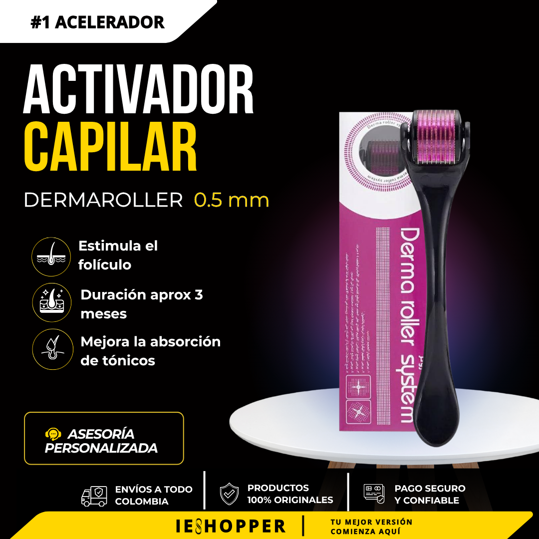 Dermaroller 0.5 mm Original | Activador Capilar para Barba, Cabello y Cejas | IESHOPPER