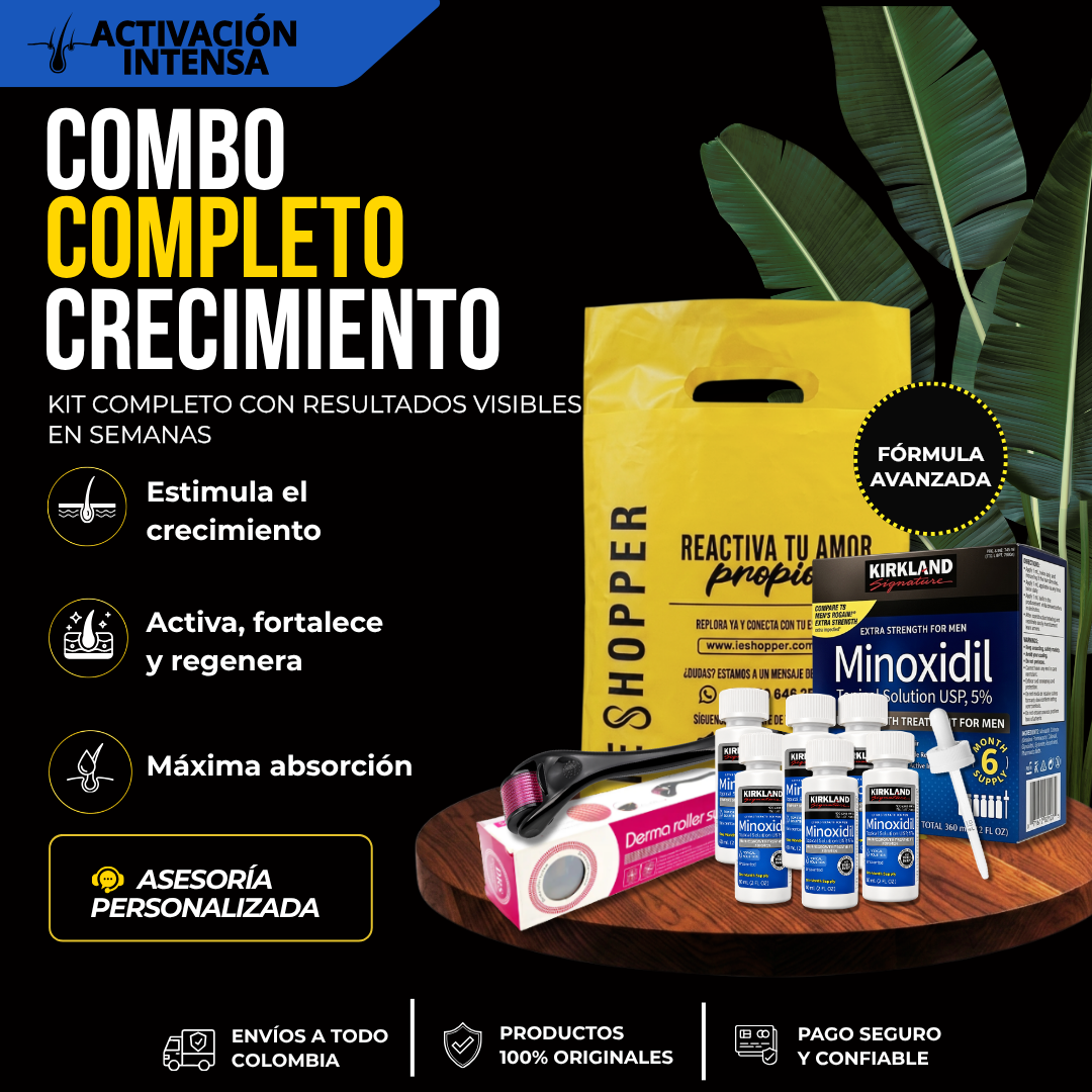 Kit Completo Crecimiento Capilar con Minoxidil Kirkland Original | IESHOPPER