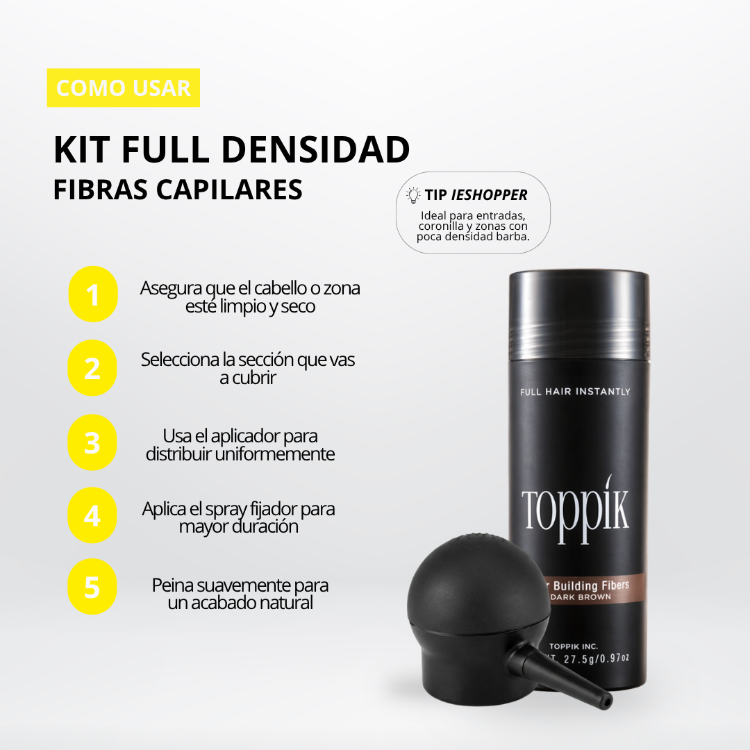 Fibras Capilares Castaño Oscuro Colombia | Cabello Más Poblado al Instante