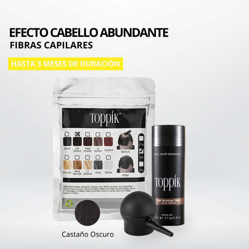 Fibras Capilares Castaño Oscuro Colombia | Cabello Más Poblado al Instante