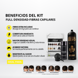 Kit Fibras Capilares Negro + Spray Fijador + Aplicador | Efecto Cabello Abundante Colombia