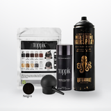 Kit Fibras Capilares Negro + Spray Fijador + Aplicador | Efecto Cabello Abundante Colombia