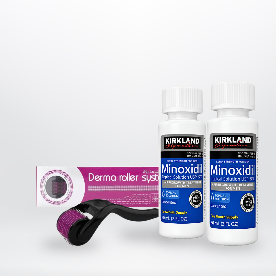 Kit Capilar Kirkland x2 + Dermaroller 0.5 mm | 2 Meses