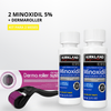 Kit Minoxidil Kirkland x2 + Dermaroller | Rutina Premium para Barba y Cabello