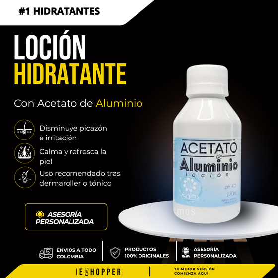 Loción Hidratante despues del minoxidil  Acetato de Aluminio