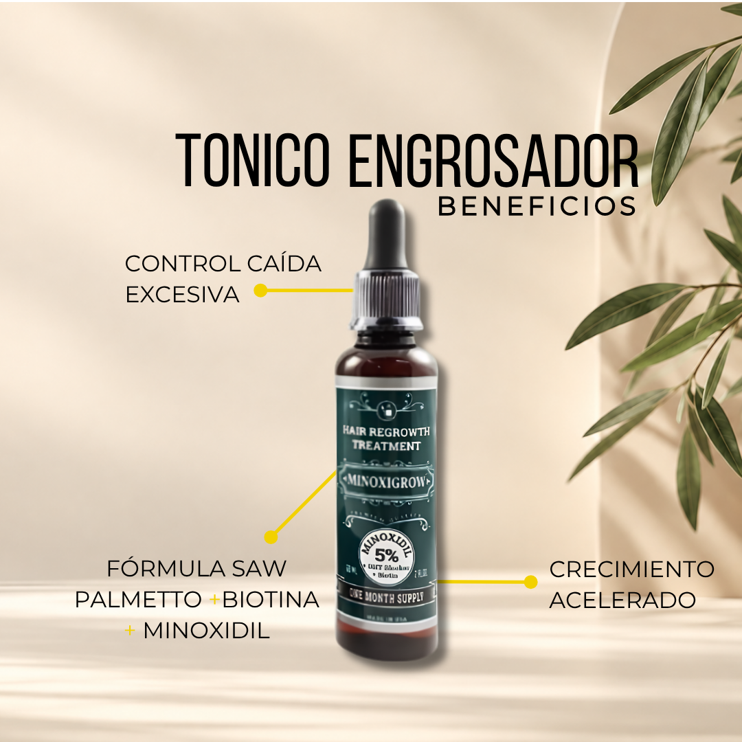 Minoxigrow | Minoxidil 5% con Biotina y Saw Palmetto | 60 ml
