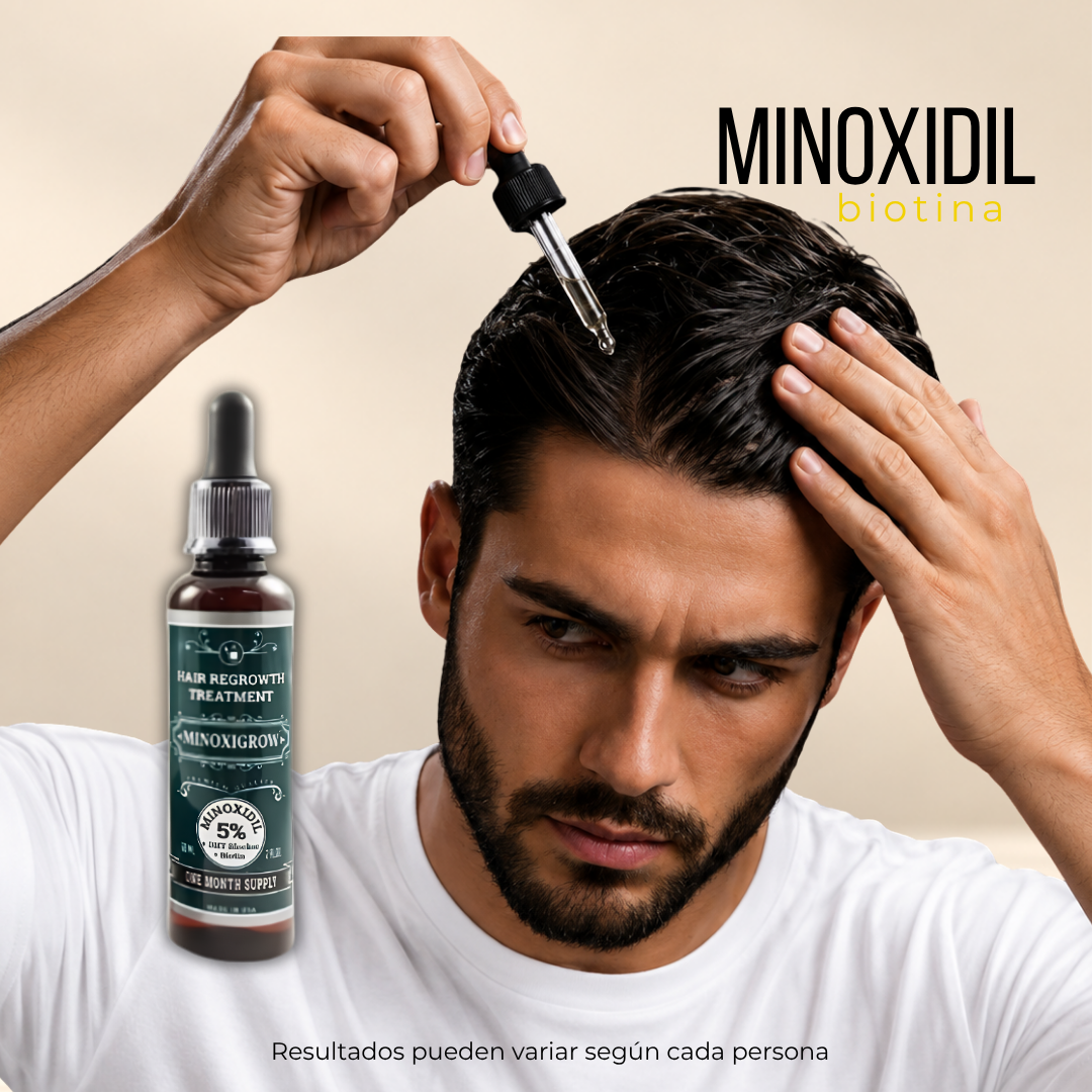 Minoxigrow | Minoxidil 5% con Biotina y Saw Palmetto | 60 ml