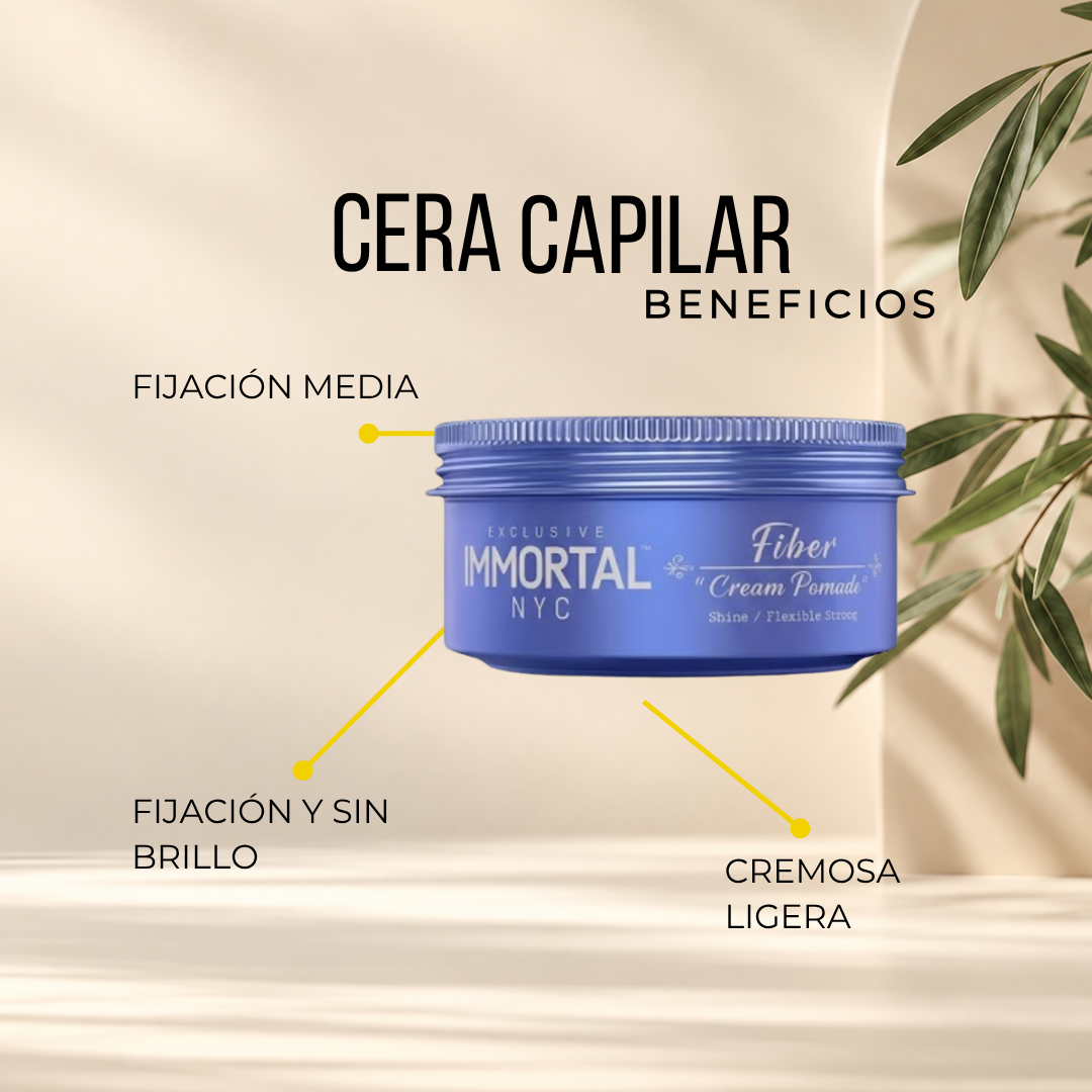 Pomada Fiber Cream Immortal | Textura y Fijación Flexible