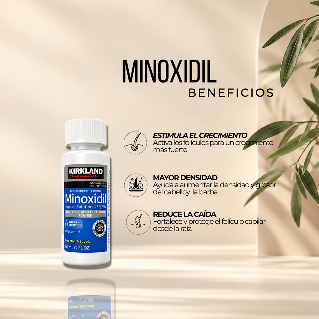Minoxidil Kirkland 5% Original x3 | Rutina 3 Meses