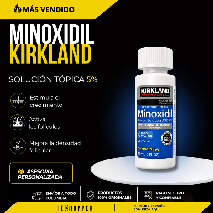 Minoxidil Kirkland 5% Original para Barba y Cabello Colombia
