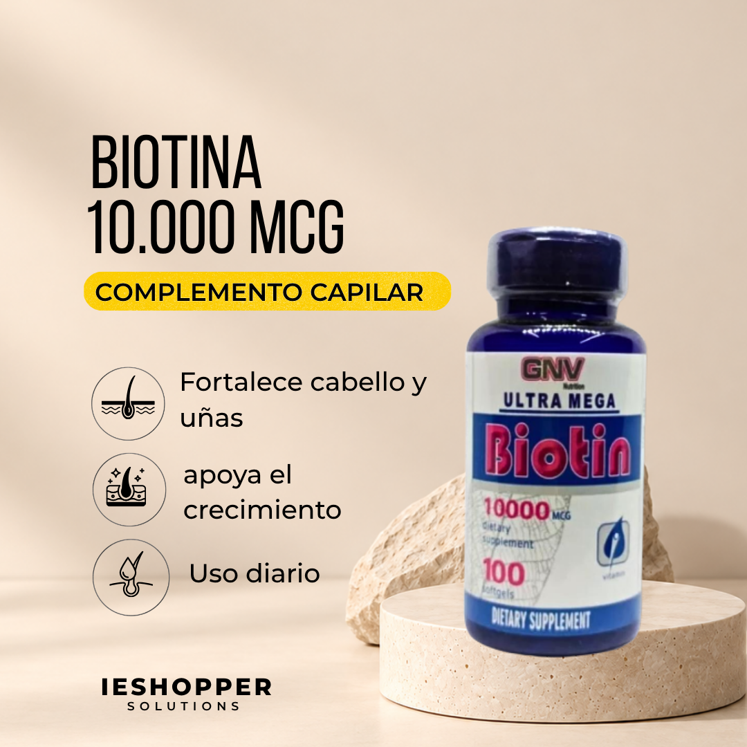 Biotina GNV 10.000 mcg x100 Cápsulas