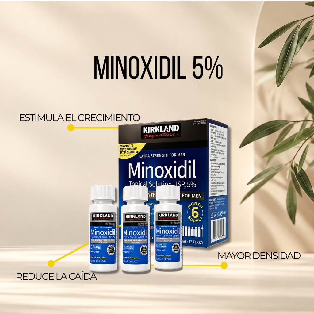 Minoxidil Kirkland 5% Original x6 | Rutina 6 Meses