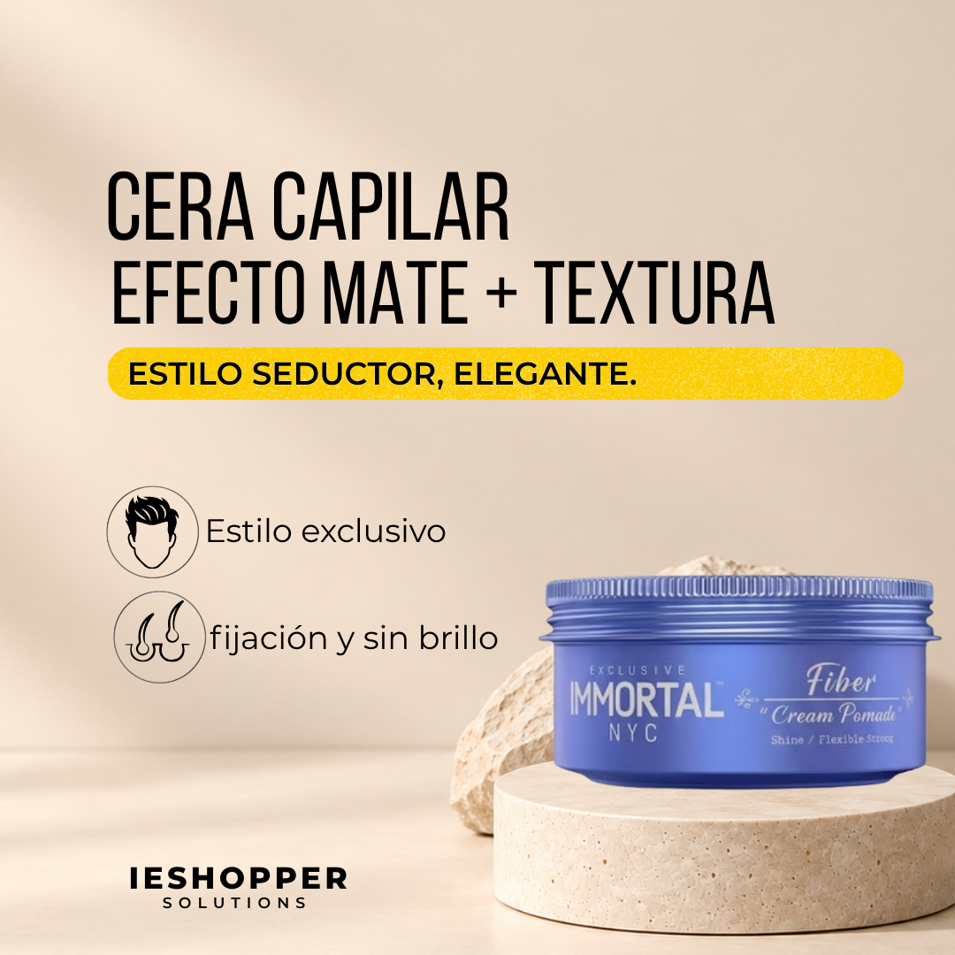 Pomada Fiber Cream Immortal | Textura y Fijación Flexible