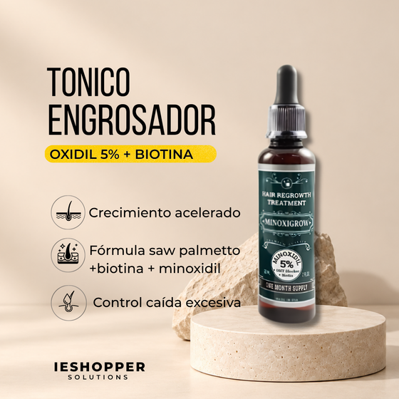 Minoxigrow | Minoxidil 5% con Biotina y Saw Palmetto | 60 ml