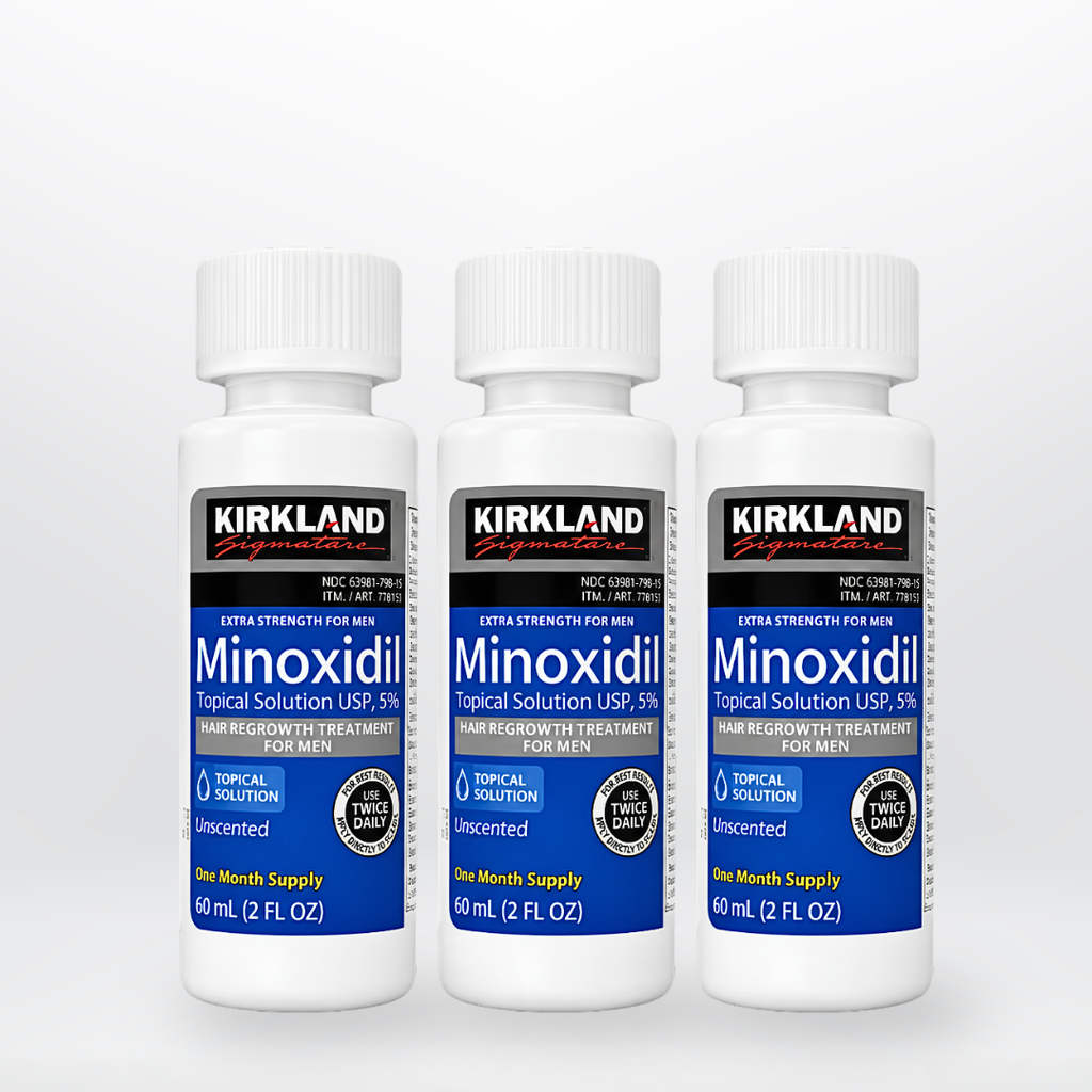 Minoxidil Kirkland 5% Pack x3 Original Colombia | Crecimiento de Barba y Cabello